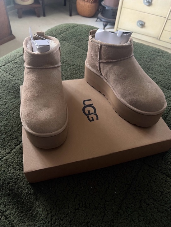 UGG Shoes - UGG  Platform Ankle Boots in Sand